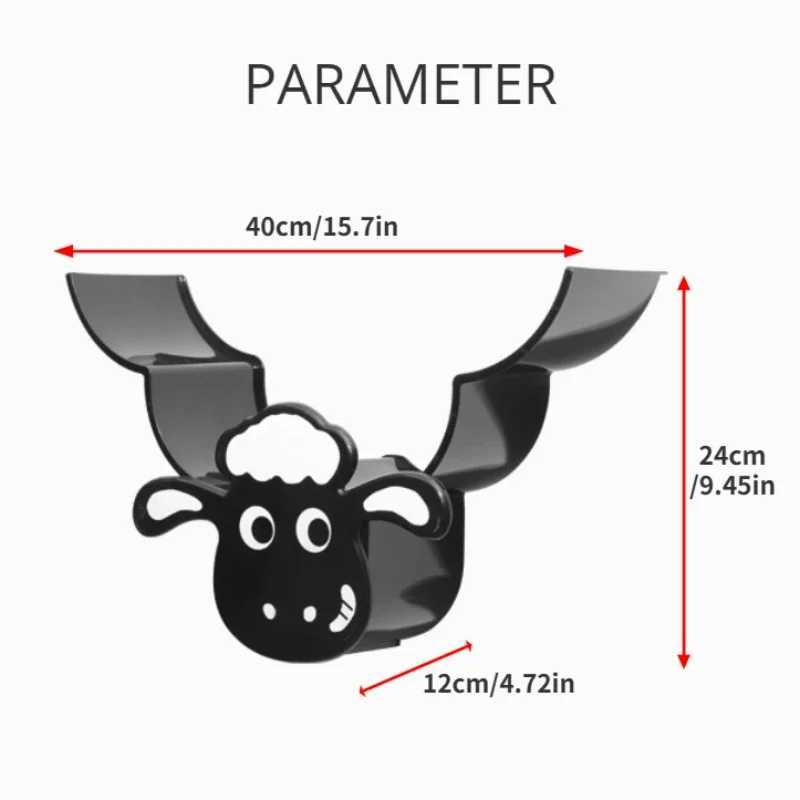 New Cute Sheep Wall Mounted Paper Roll Stand Art Sculpture Slot Toilet Bathroom Tissue Stand Y250107