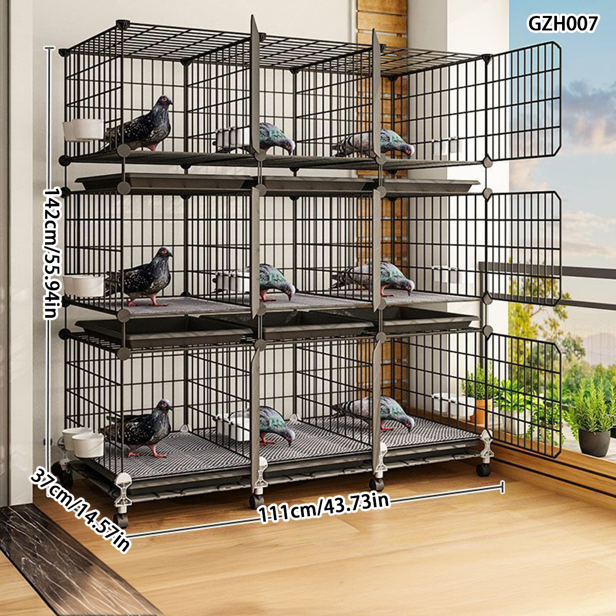 Triple Layer Big Capacity Household Birdcage for Pigeons, Parrots, and Hens