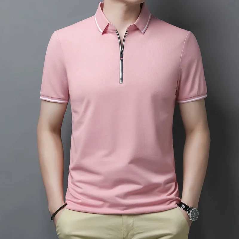 New Mens Casual and Fashionable Solid Color Short Sleeved Polo ShirtXJ250108