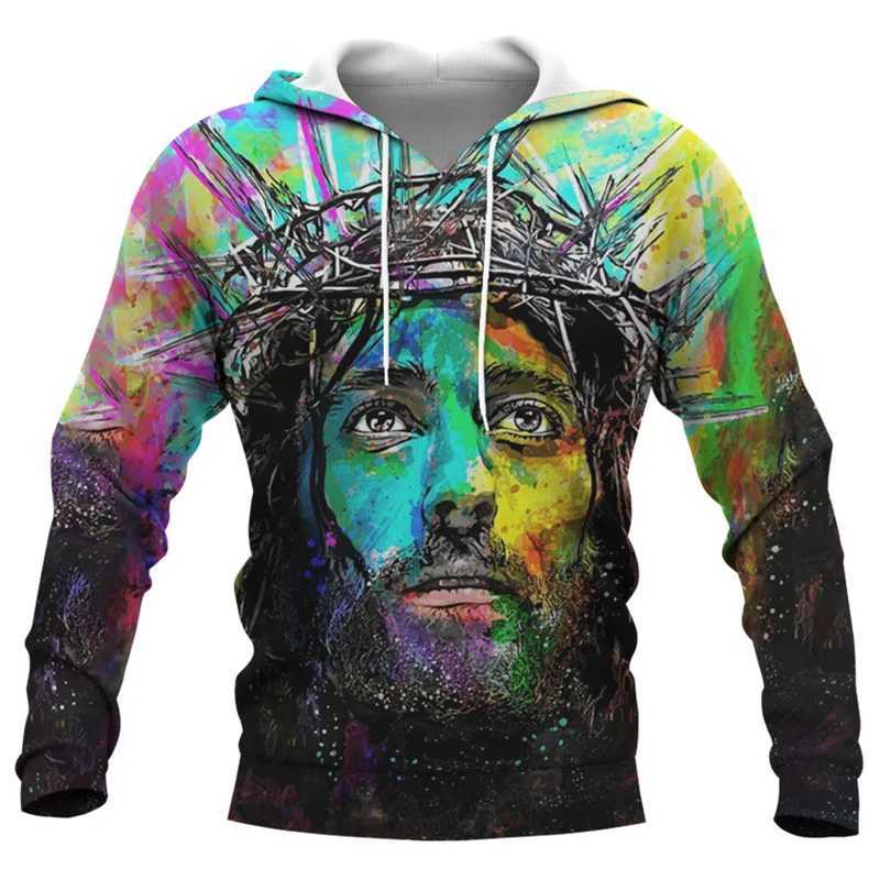 Jesus Amen Mens Hoodie Unisex 3D Christams God Bless You Printed New Harajuku Womens Hoodie Fashion y2k Pulleys W250108