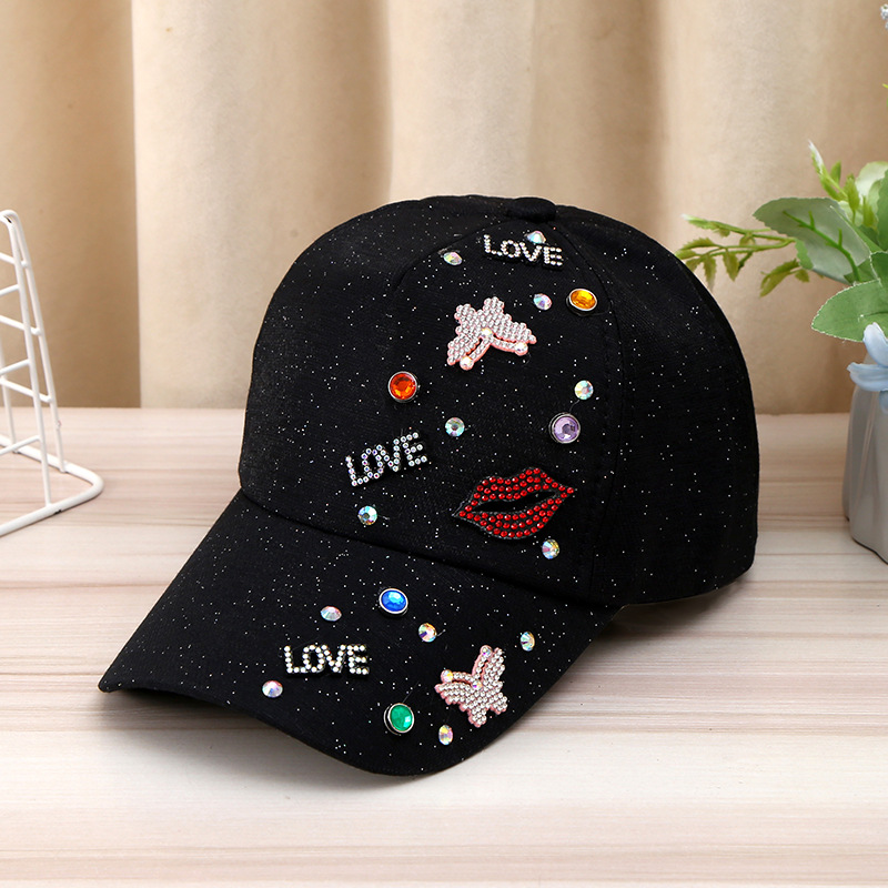 Fashion ins tide rhinestone duck tongue cap female trend hundred matching ladies sun hat baseball cap sunscreen hat wholesale