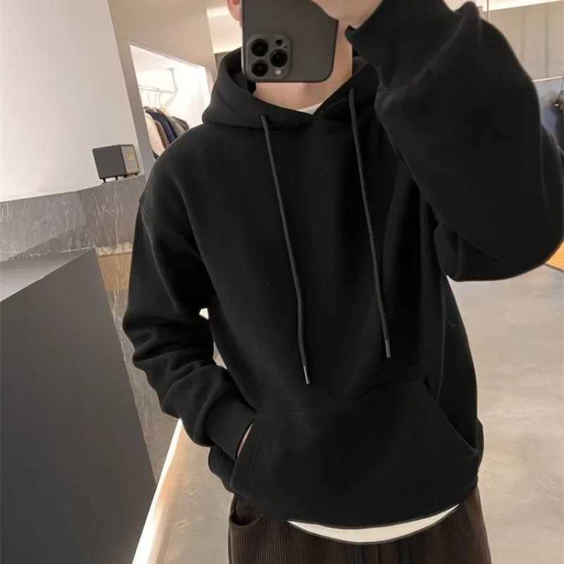 Wool Solid Mens Hoodie Mens Pocket Sweater Cotton S Luxury High Quality Winter No Brand Loose Harajuku Fashion Cheap W250108