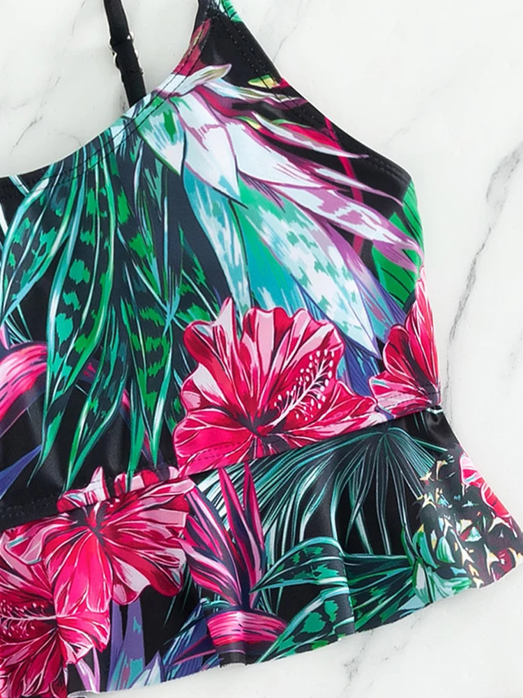 VigoBreviya 2025 Print Strapped Swimwear Women Push Up High Waist Bikini Set Sexy Backless Swimsuit Summer Beach Bathing Suit 250106