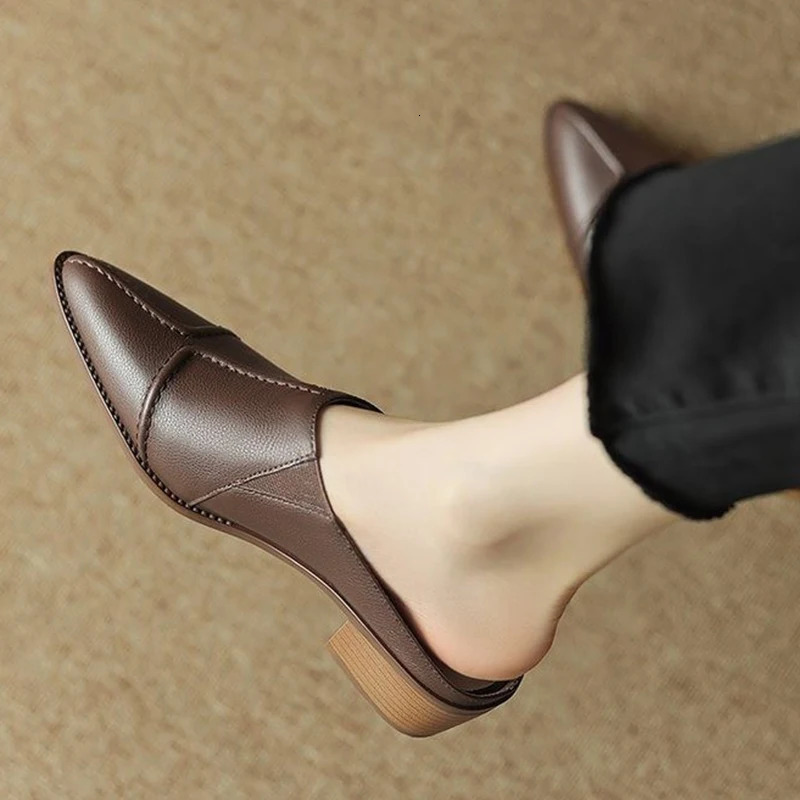 Women Slippers Chunky Mules Shoes Summer Mid Heels Sandals Fashion Slingback Flip Flops Casual Shoes Dress Pumps Slides 250107