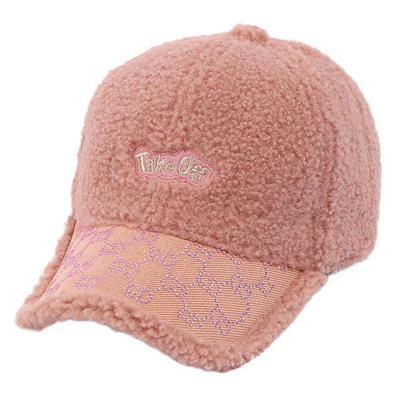 Winter tide thickened warm duck tongue cap ladies with solid color baseball cap Yangqi cold plush hat female models