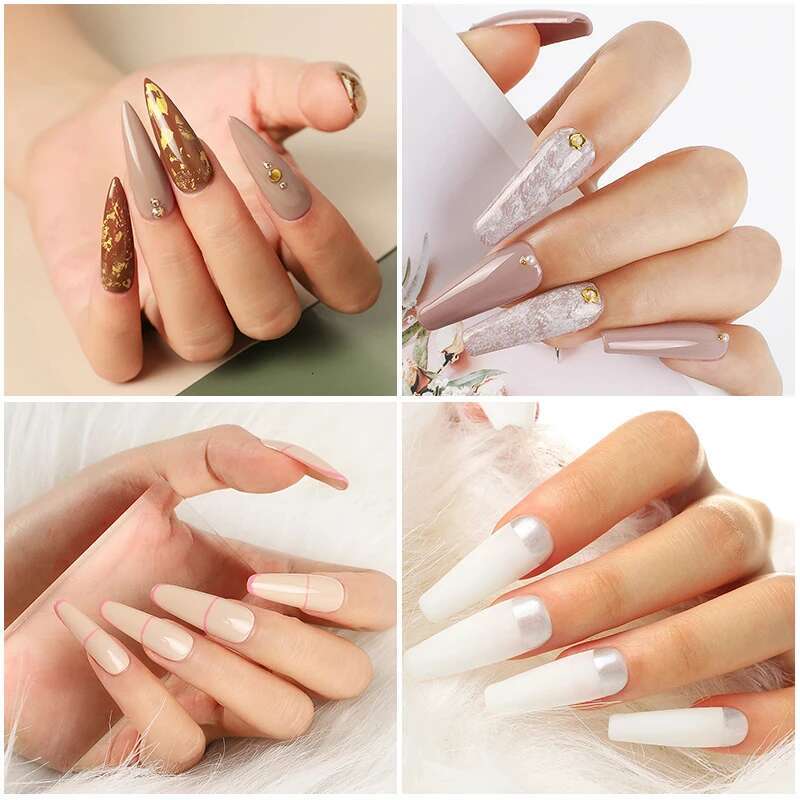 Polish Acrylic Kit Poly With Nail Lamp Nails Extension Glitter UV Building Gel Manicure Tools Set