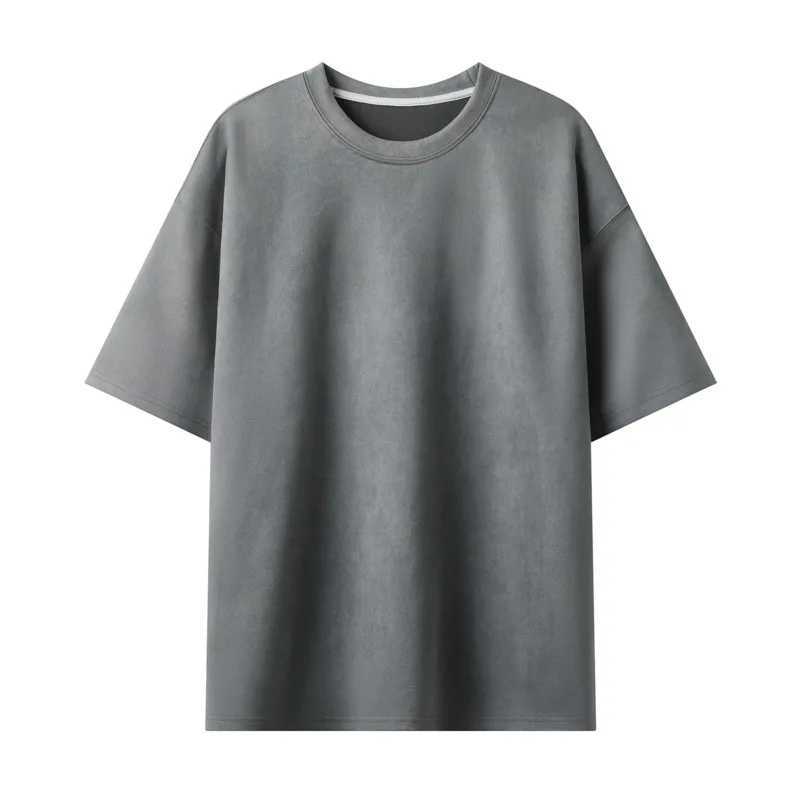 New Arrival Summer short sleeved T-shirt mens fashion 10 color casual suede T-shirt mens street clothing loose O-neck T-shirt mens top M-3XL Z250108