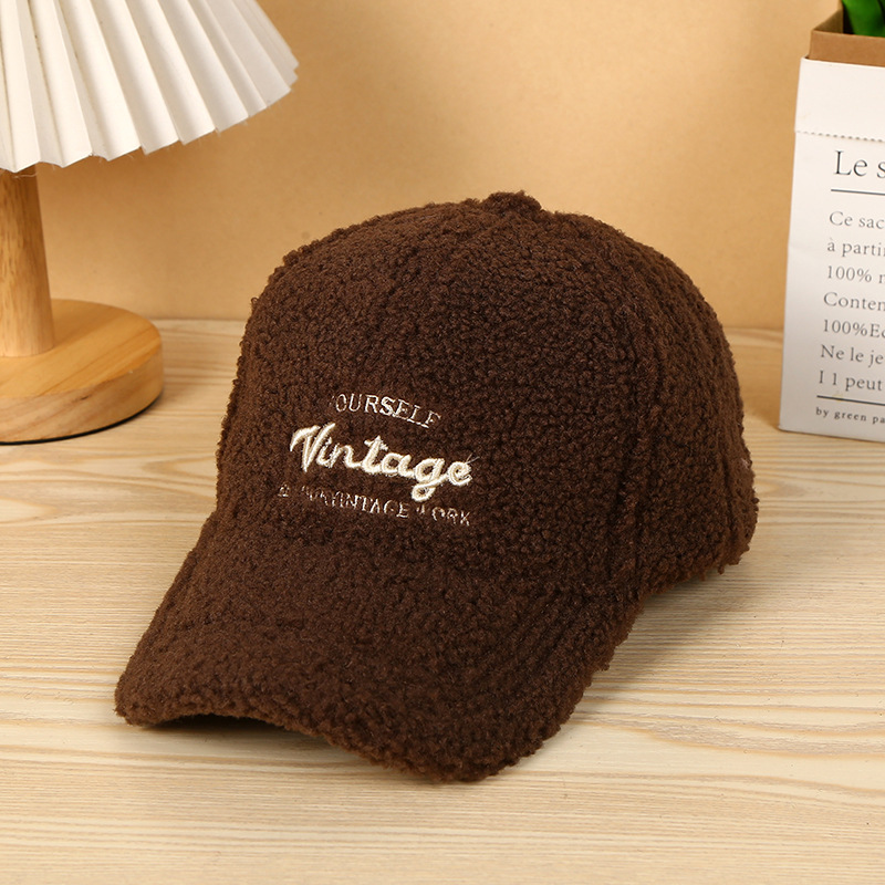 Korean version of the winter plush baseball cap women's fashion versatile cold hat autumn and winter warm furry duck tongue cap wholesale