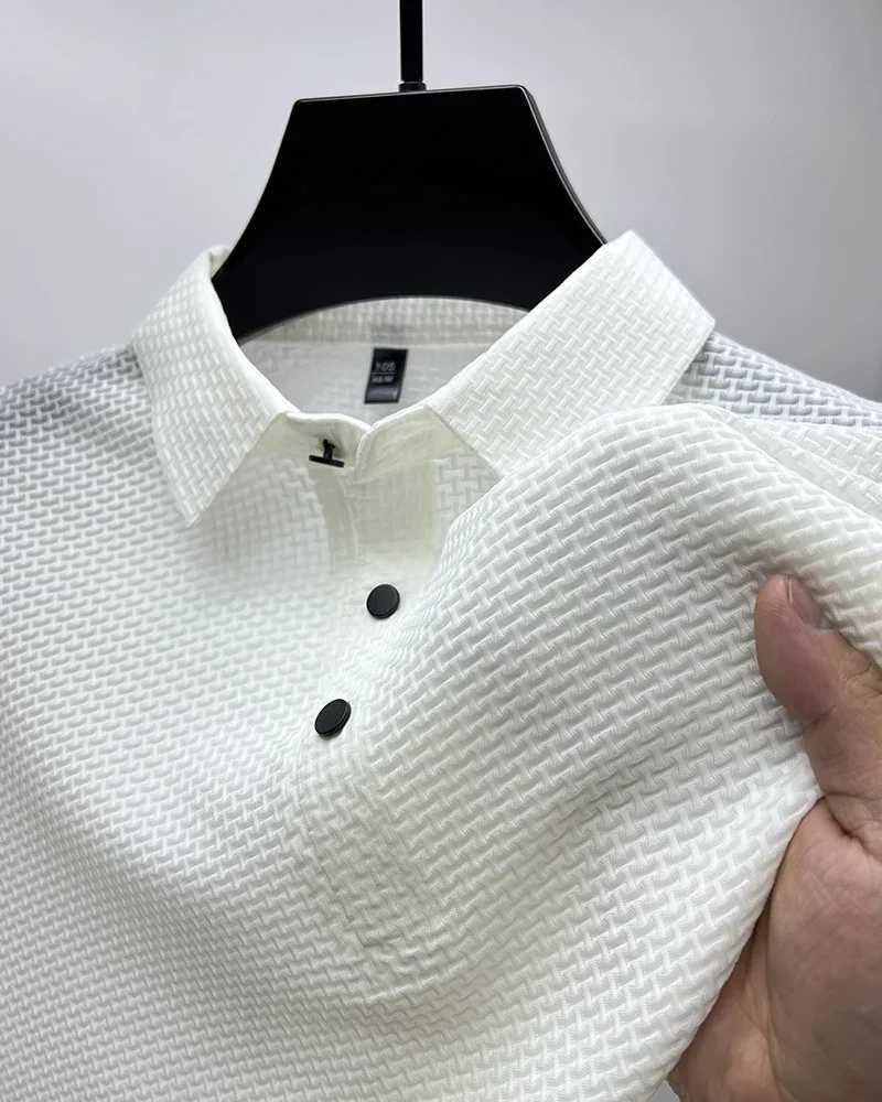 New Summer Polo Shirt High Quality Mens Short Sleeve Breathable Top Business Casual Sweat-absorbing Polo-shirt for MenXJ250108