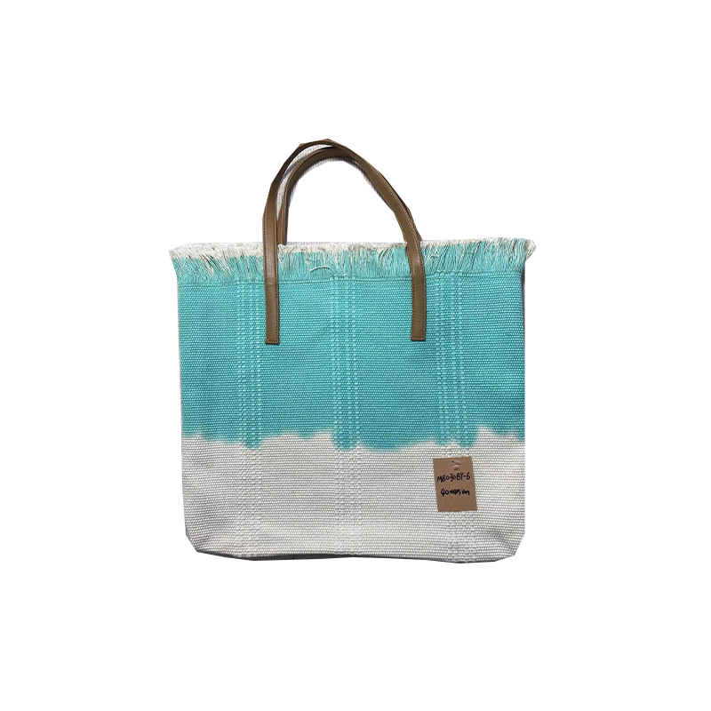 Vintage Hand-Knit Linen Shoulder Tote Bag