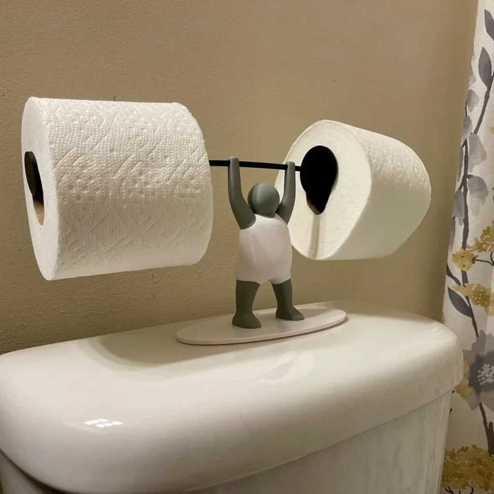 Funny Weightlifter Toilet Roll Holder Fitness Weightlifting Villain Bathroom Roll Holder 3d Printable Toilet Paper Holder Y250208