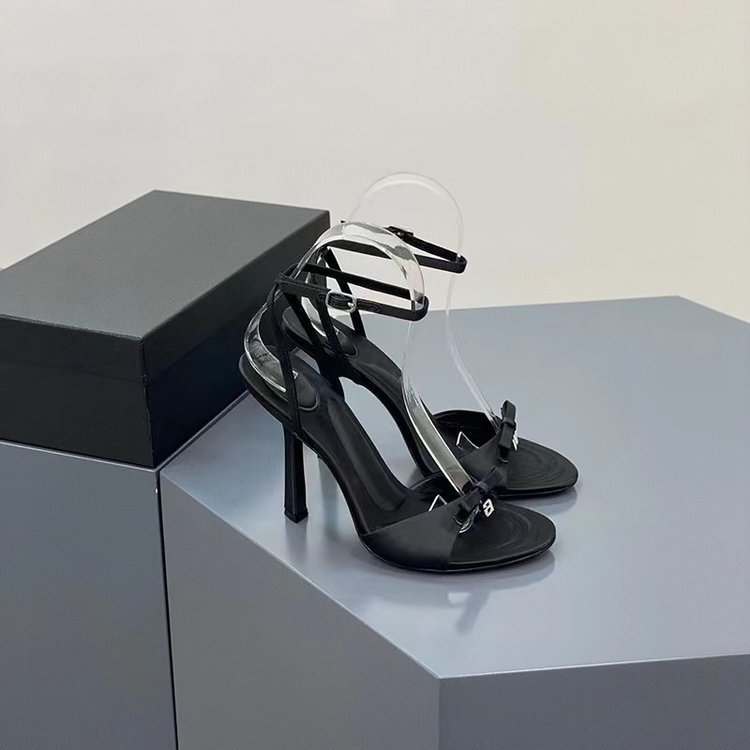 Women Sandals High Heel Bow Design Sensation New Fashion Diamond Versatile Triple Black Pink Free shipping