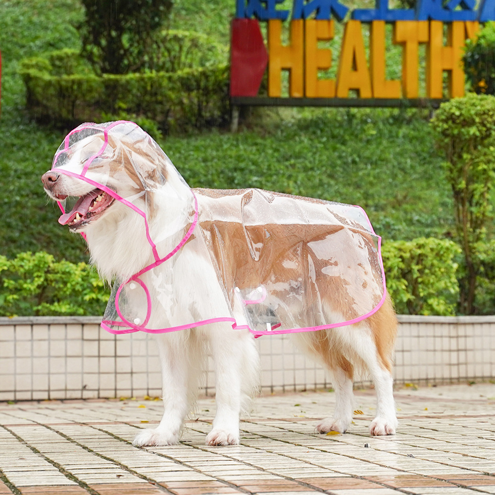 Pet big dog Clear outing raincoat Golden Retriever multi shepherd large dog clothing