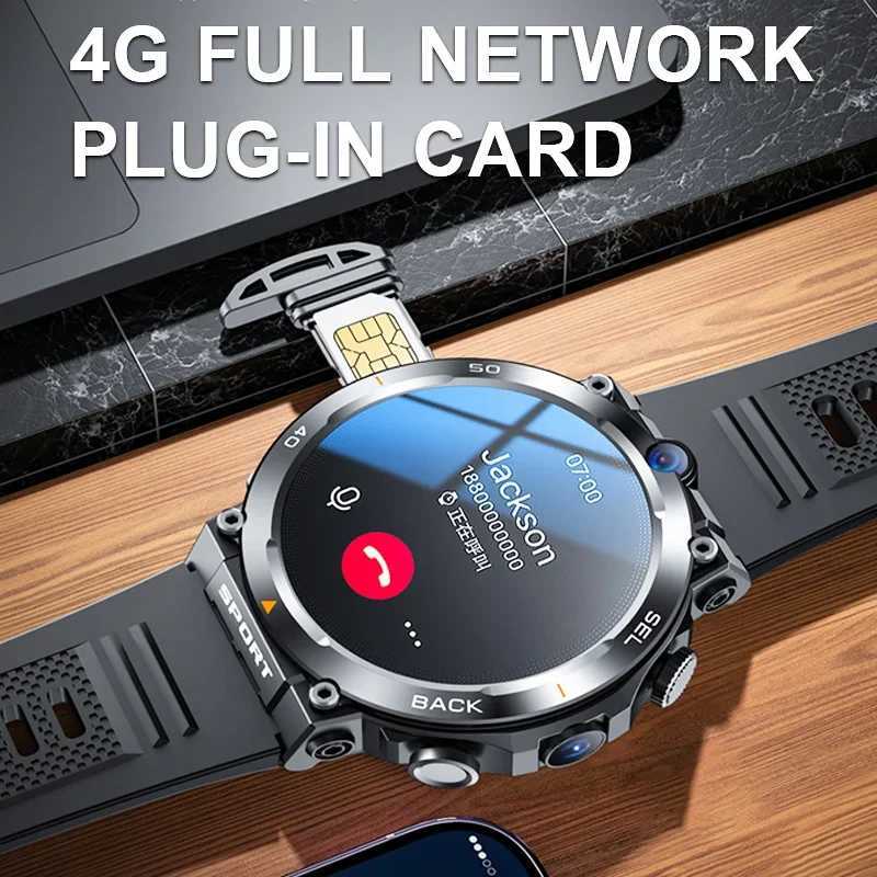 1.39-inch 4G Network SIM Card Smart Watch Dual Camera GPS Wifi NFC Rugged 64G-ROM Google Play IP67 Android Men Women SmartwatchXJ250108