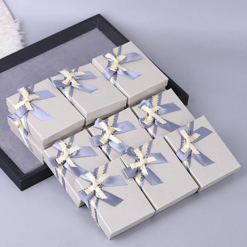 Wholesale 12pcs/lot Box Custom Jewelry Packaging Box Shiny Pink Cardboard Jewellery Box Earrings Ring Necklace Gift Wedding Box 250106