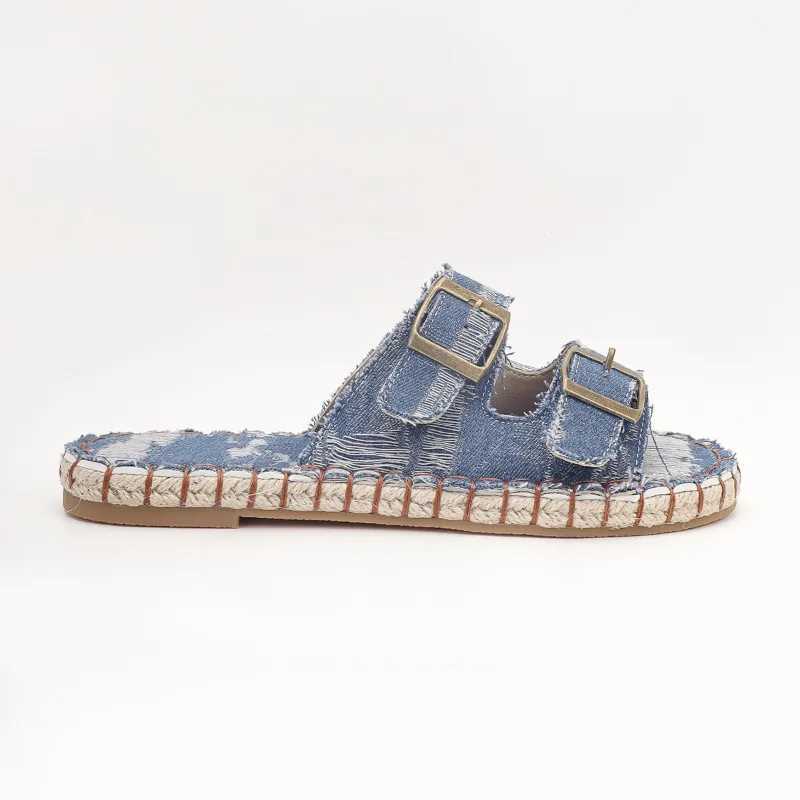 New Arrival New Street Denim Summer Slippers Womens Flat Outdoor Sandals Womens Luxury Design Flip Cover Womens Trend Womens Shoes T250108