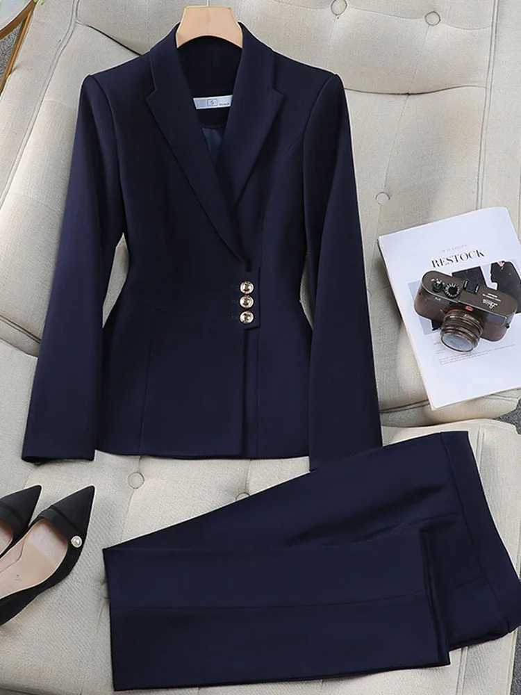 Office womens jacket and pants set 2-piece set womens Conjuntos Para jeres Ele Matching Trouser set Spring and Autumn W250108