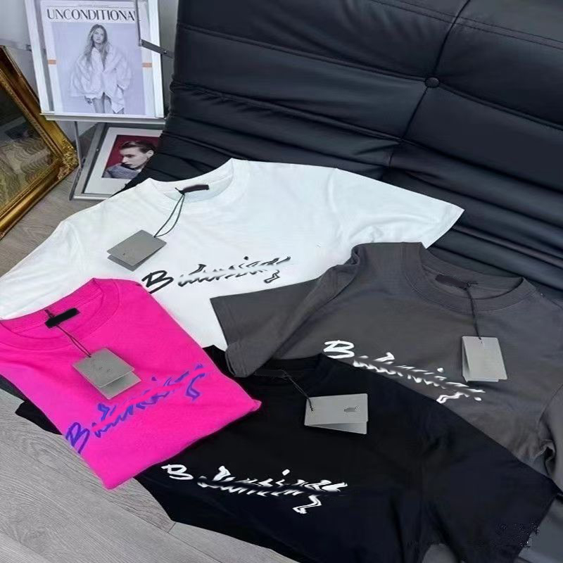 Fashionable and luxurious new independent design women's printed pure cotton T-shirt for couples summer round neck pure cotton top
