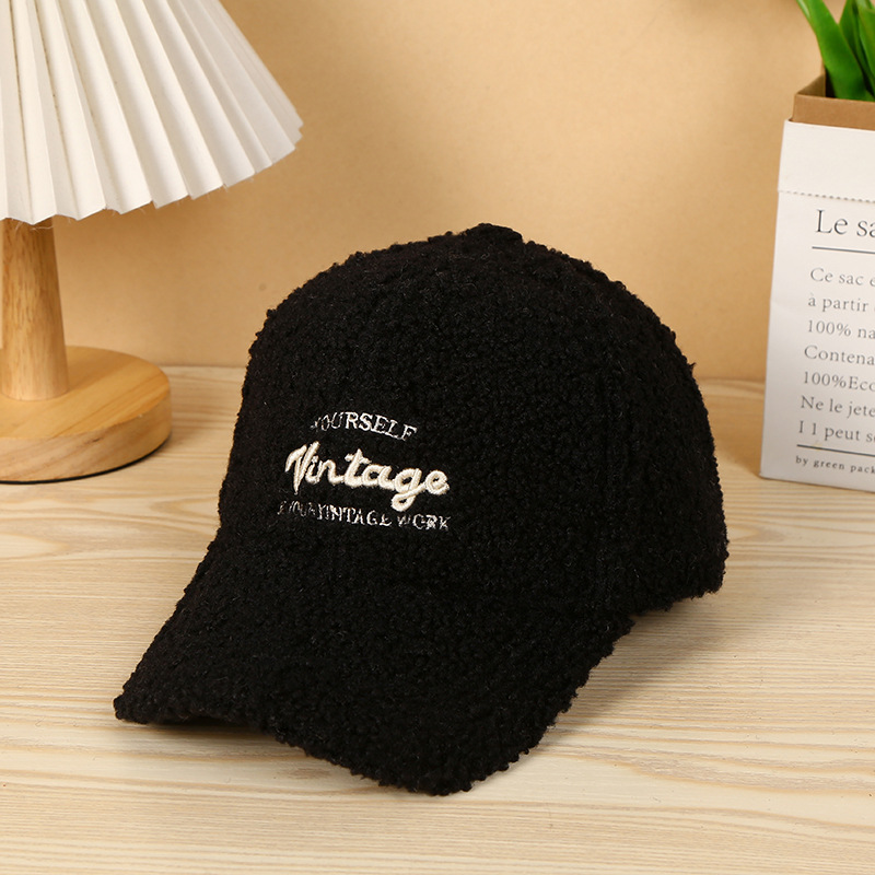 Korean version of the winter plush baseball cap women's fashion versatile cold hat autumn and winter warm furry duck tongue cap wholesale
