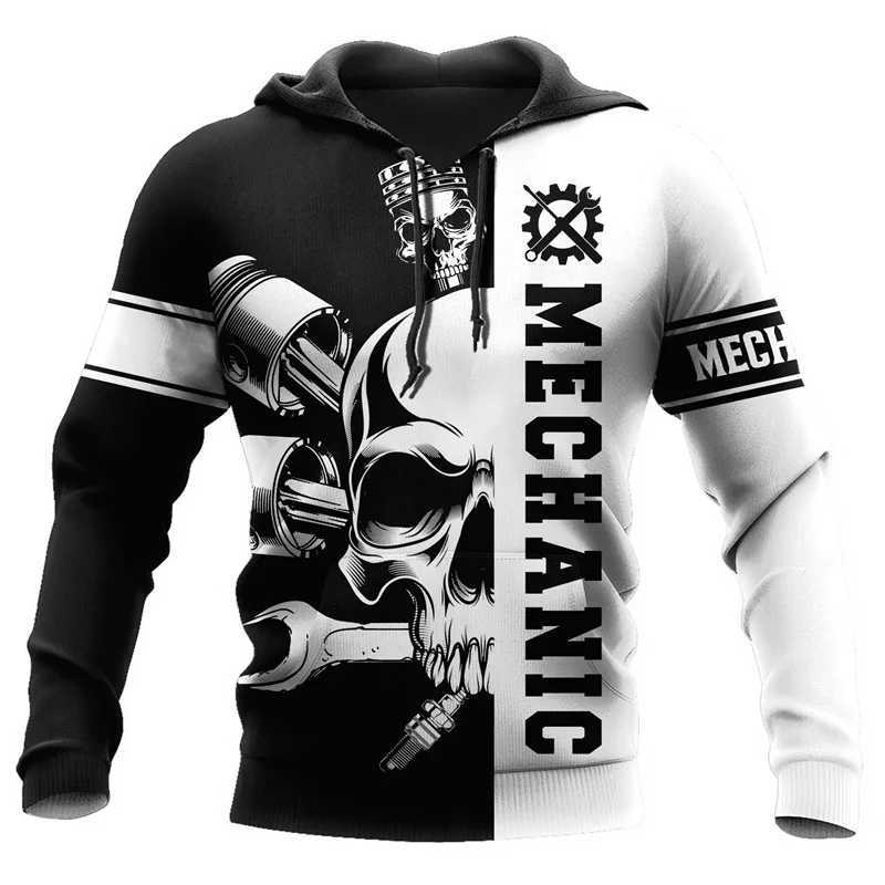 Mechanical hoodie personalized mens hoodie sweater autumn mens clothing oversized casual zipper hoodie unisex street clothing W250108