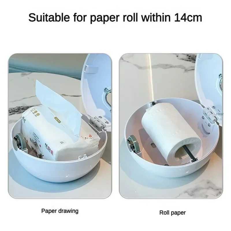 Creative smiley face non punched toilet paper box wall mounted toilet tissue box toilet paper roll absorbent paper box Y250107