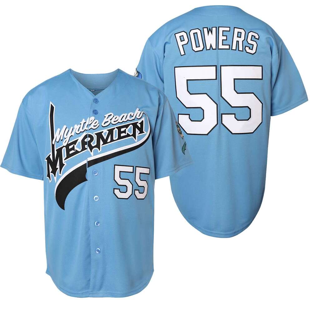 2025 Mens Movie Blue Jersey #55 Eastbound and Down Mexican Charros Kenny Powers 100% ed