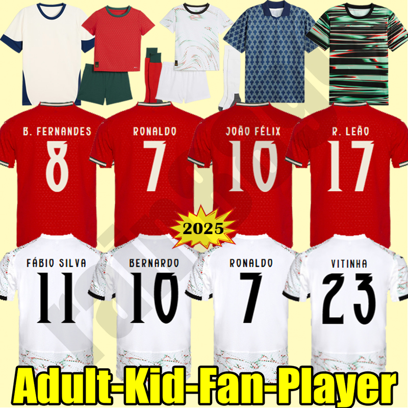 3XL 4XL 2025 RONALDO Portugal soccer jerseys Portuguese Bruno FERNANDES R. LEAO Portuguesa kit 2025 Joao Felix 25 26 Football shirt BERNARDO Men Women Kids Kit