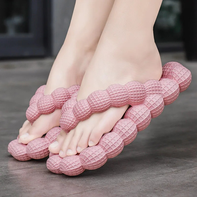Summer Women Flip Flops Funny Bubble Massage Men Slippers Casual Outdoor Beach Sandals Eva Flat Platform Shoes Sandals Ladies 250107
