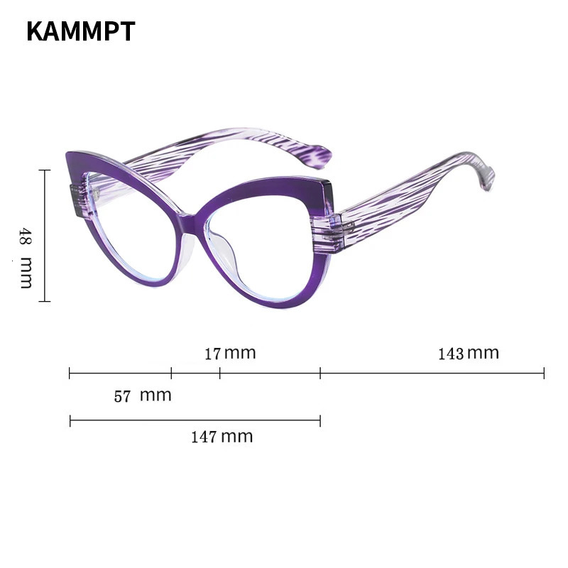KAMMPT Butterfly er Trends Frame Multicolor Non-prescription Women Eyewear Fashion Decoration Glasses for Lady 250107