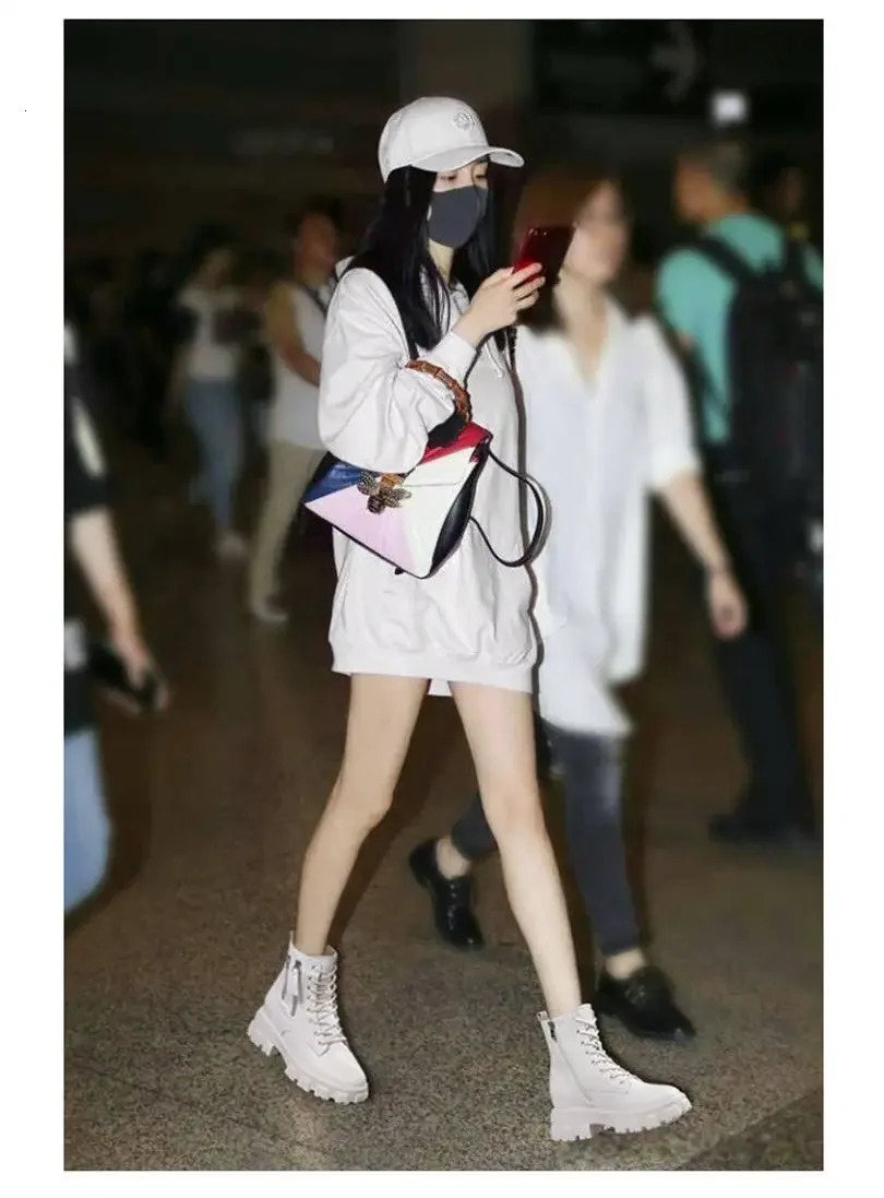 Pu Leather Platform Ankle Boots Women Lace-Up Zipper Thicked Plush Snow Boots Woman Winter Non-Slip Warm Cotton Shoes 250103