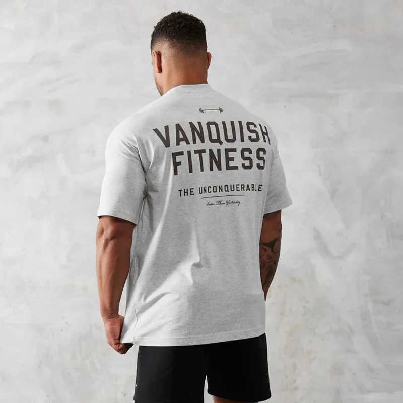 Summer new grey loose short sleeved T-shirt mens top pure cotton new round neck fitness sportswear M250108