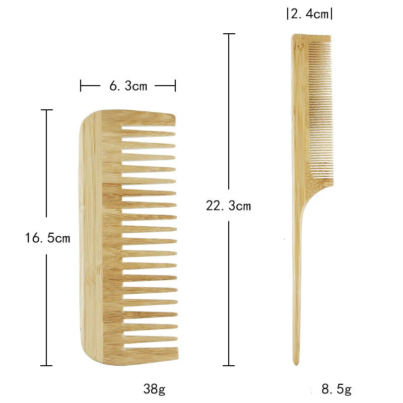 Personalized Wide Tooth Wood Combs for Hair Massage Scalp Bamboo Hair Brush Women Custom Styling Hair Comb Detangling HairBrush 250107