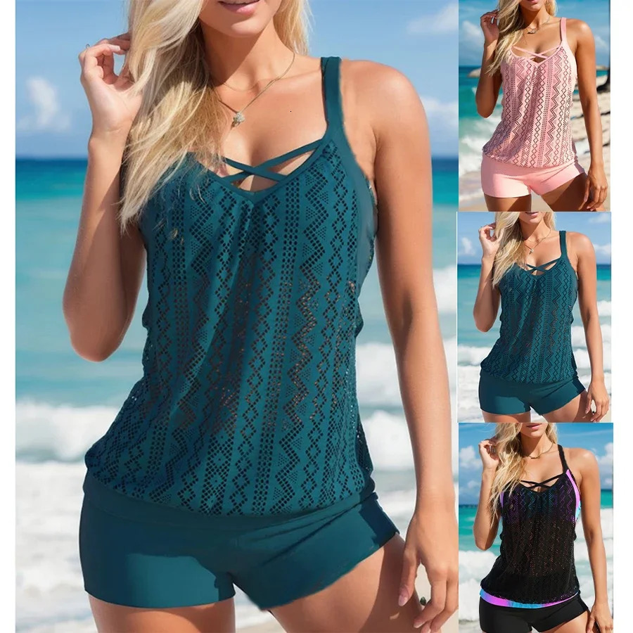 Womens Summer Bikini Set Beachwear Halter Strapless Line Sensual Two-piece Trunks Single Swimsuit S-6XL 250106