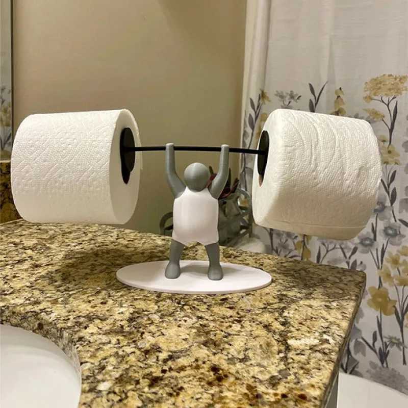 Interesting toilet roll holder fitness weight increase villainous paper holder indoor bathroom decoration 3D printed side bracket gift Y250107