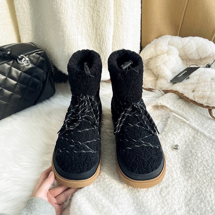 Cow Wool Suede Snow New Women Winter Shoes Warm Fur Comfortable Casual Ankle Boots Female Flats Platform Boot Girls 7504
