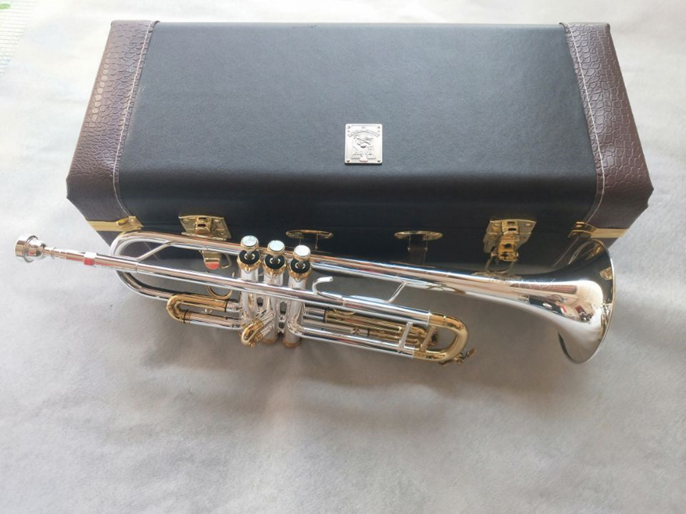 2025 LT180S-72 Bb Trumpet Silver Plated Trumpet, Musical Instrument, Mouthpiece, Professional Grade, New Stradivarius