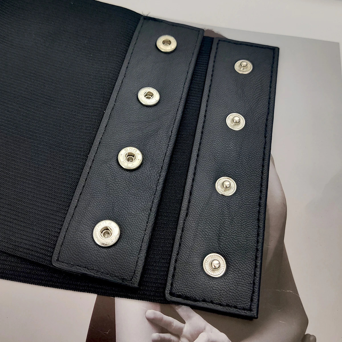 Plus Size Soft Leather Wide Y2K Black Elastic Corset Belt Female Stretch Cummerbunds er Belts For Women High Quality 250107
