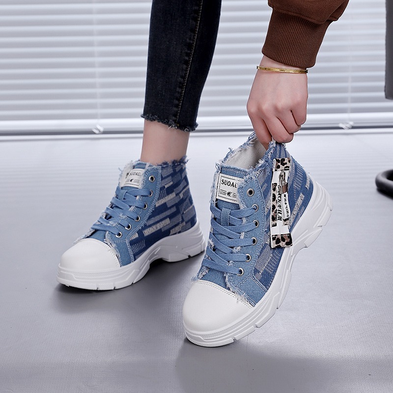 Spring Autumn New Canvas Breathable Heightening Casual Sneakers Comfortable Soft High Top Shoes for Women ddmythur
