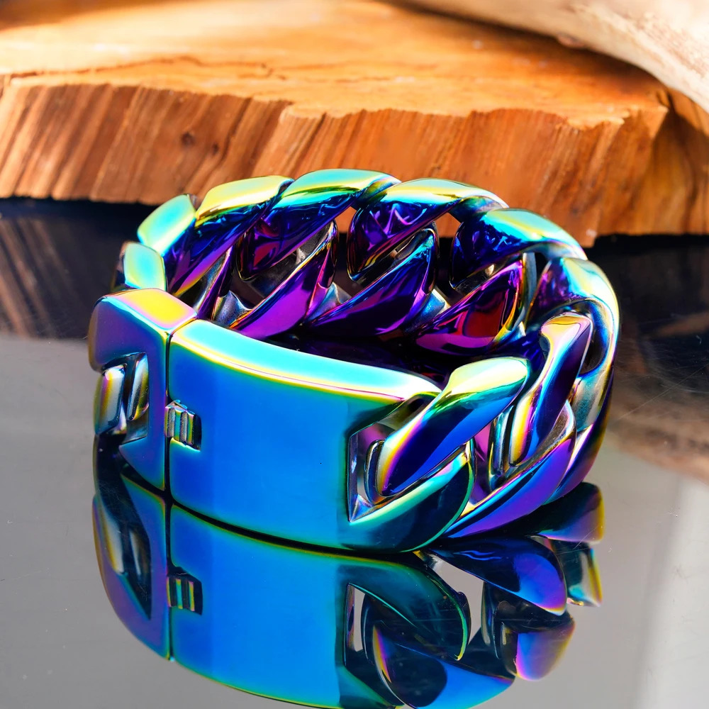 Coarse Steel Bracelet Fashion Jewelry European and American Personalized Smooth and Dominant Mens Fashion Jewelry 250107