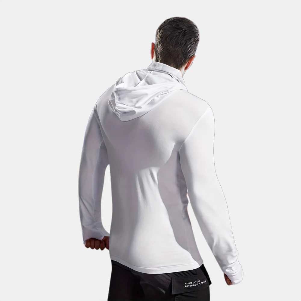 Mens running sportswear training and fitness hoodie tight fitting sportswear casual and breathable jogging and fitness mens zipper hoodie W250108