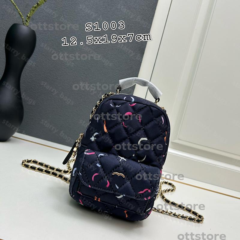 Mini Schoolbag Backpack Luxury Designer Book Bag Charm Womens Lychee Grain Cowhide Shoulder Bags Girl'S Small Backpack Gold Chain Handbag Versatile Hot