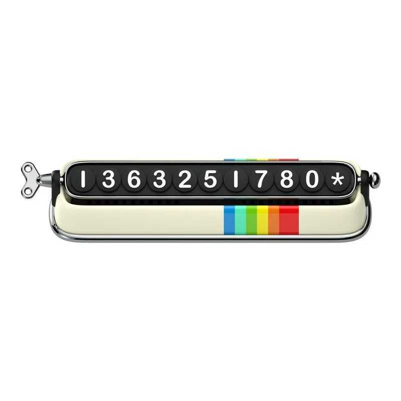 Interior Decorations Retro parking phone number dual number temporary card automatic parking sign mobile phone board car interior accessories H250108