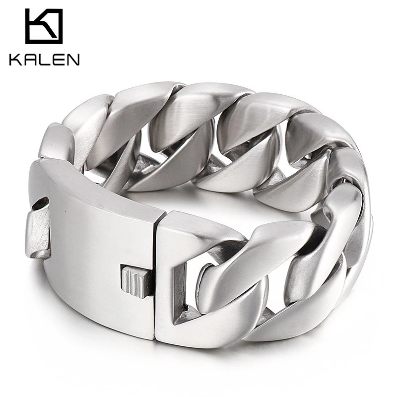 Drop 31mm Gold Color Bracelet Bangle Mens Heavy Chunky Link Chain Bracelet Fashion Jewelry Gifts 250107