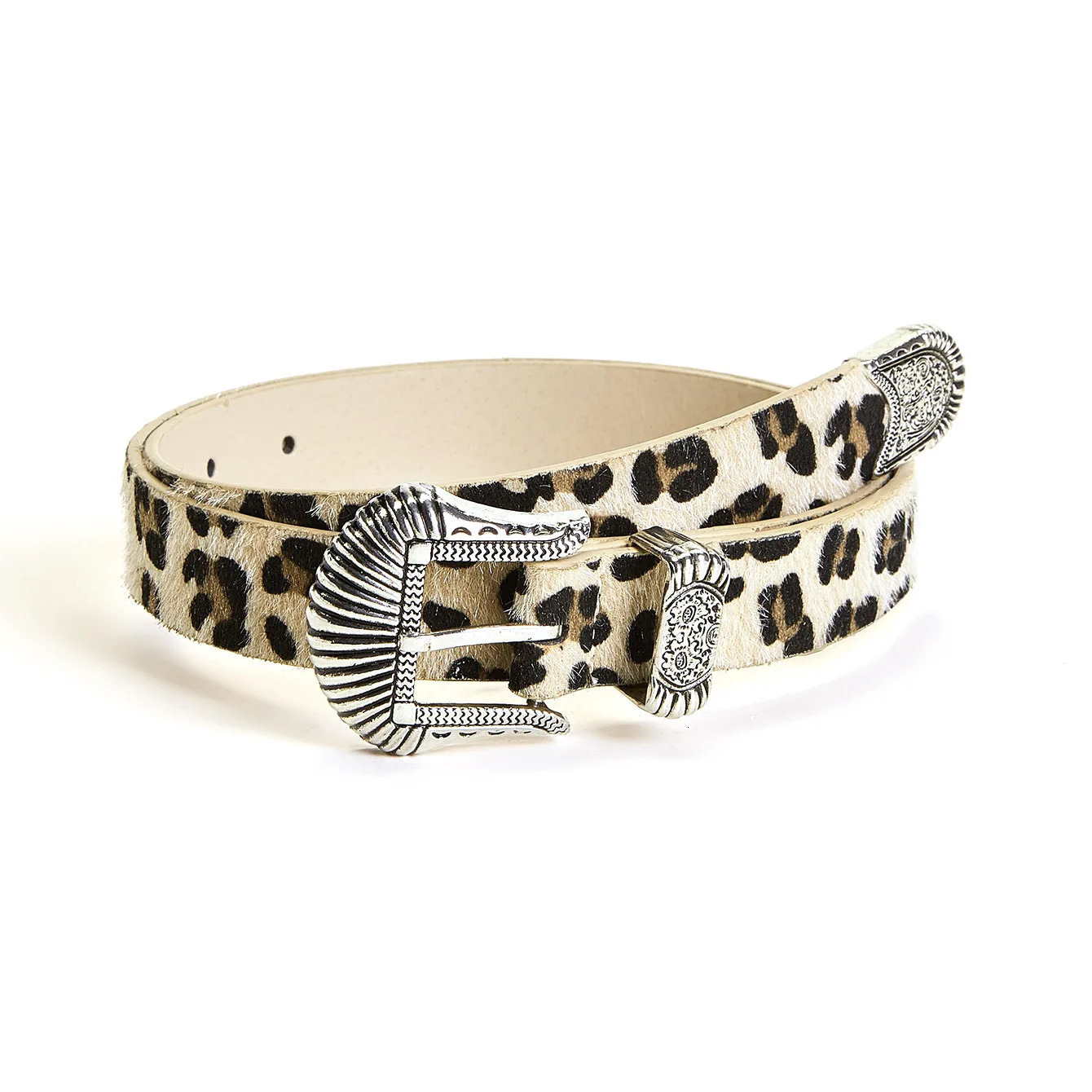 2.5cm Wide Leopard Print Pu Womens Belt Fashion Trend Y2k Hip-hop Punk Music Festival Clothing Accessories Thin Waistband 250107
