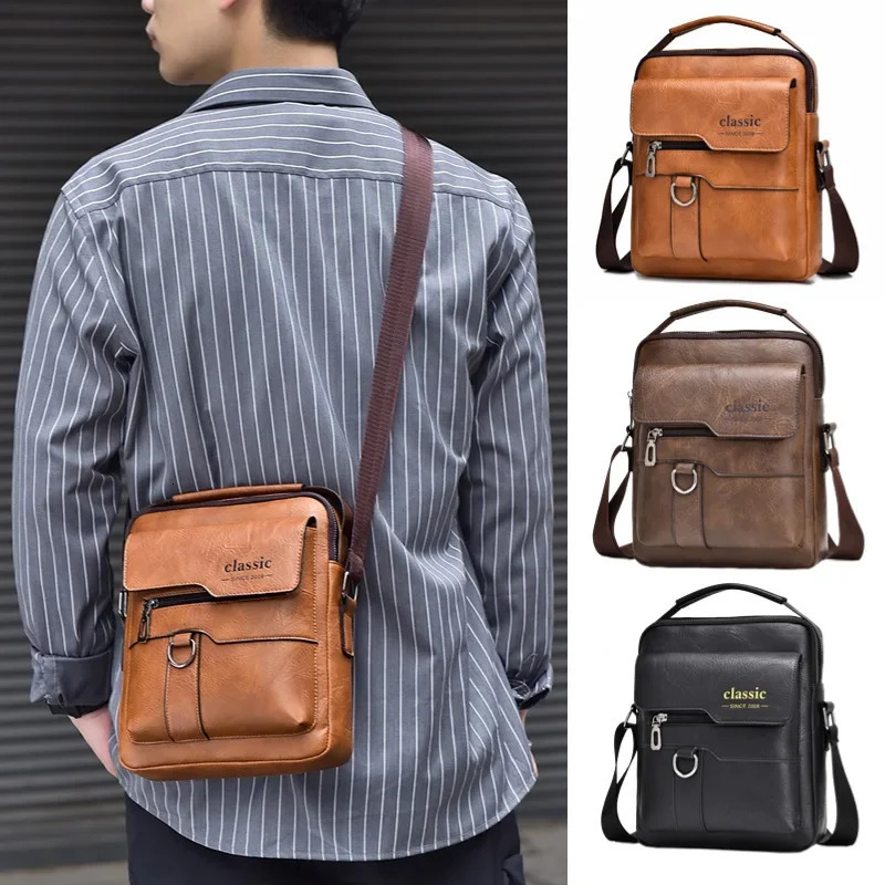 Men Crossbody Bag Men Shoulder Bags Zippers Handbags Large Capacity Artificial Leather Bag For Male Messenger Tote Bags bolsa 250106