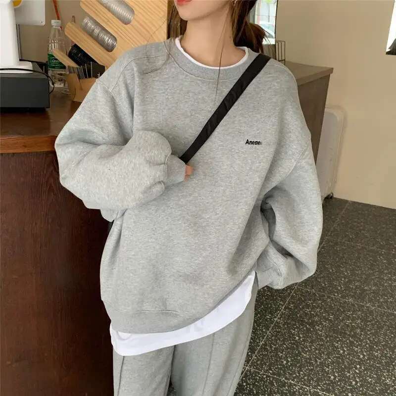 Loose Fake Two-piece Street Casual Designer Hooded Sweatshirt With Spring And Autumn O-neck Comparison Korean Style Top Fashion Trend Women's Clo