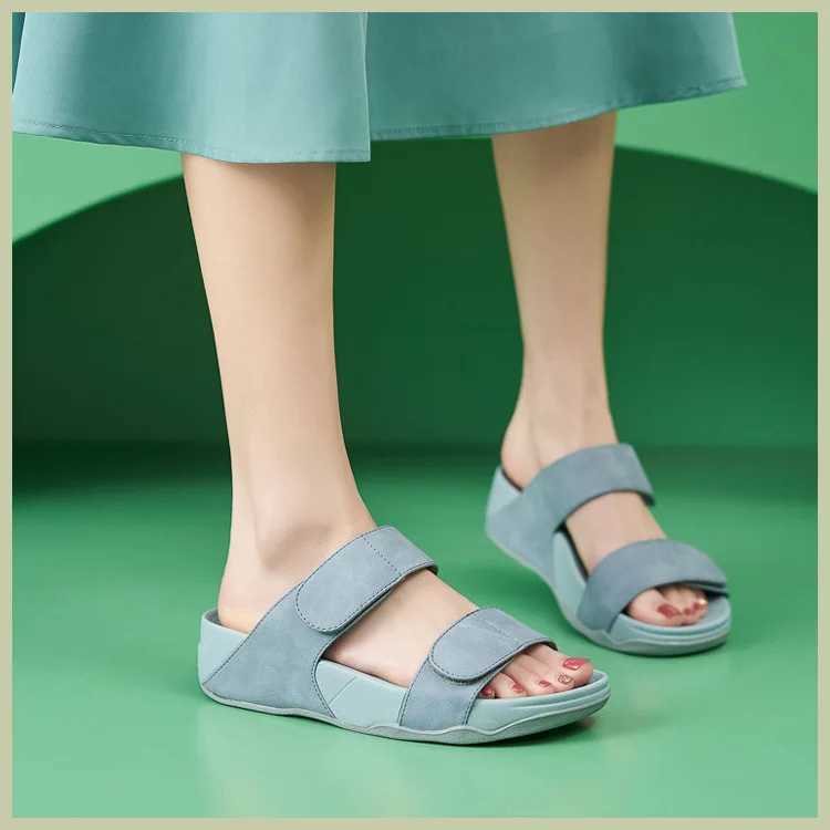 New Arrival SIKETU brand summer fashion wedge slider womens hook and loop platform soft and comfortable slider solid color sewing thread anti slip T25