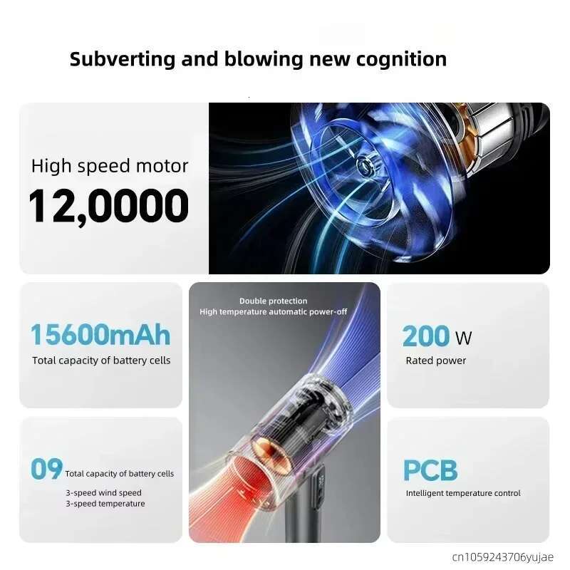 Stylish Cordless for Dorm/Travel Negative Ion Care Silent Hair Dryer USB Convenient Charging blow dryer