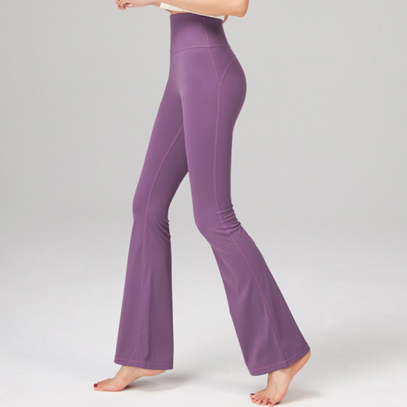 High quality women's yoga bell bottom pants with high waist and hip lifting worn for slimming dance training naked feeling exercise and fitness