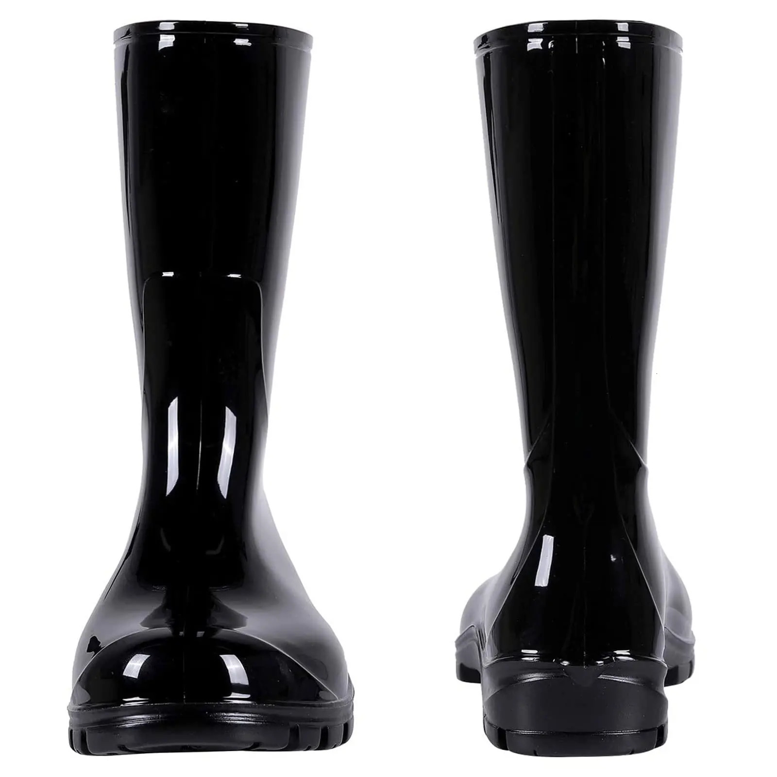 Evshine Women Rain Boots Black Waterproof Mid Calf Lightweight Cute Booties Fashion Out Work Comfortable Garden Shoe Rubber Sole 250106
